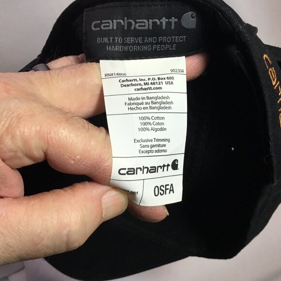 Carhartt Odessa Men's Canvas Cap - Black, One Size (100289-001) - Picture 6 of 7